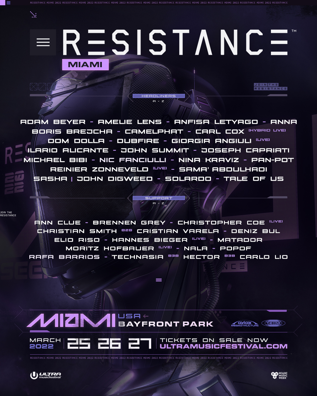 Ultra Music Festival Unveils 2022 Resistance Lineup Dj Life