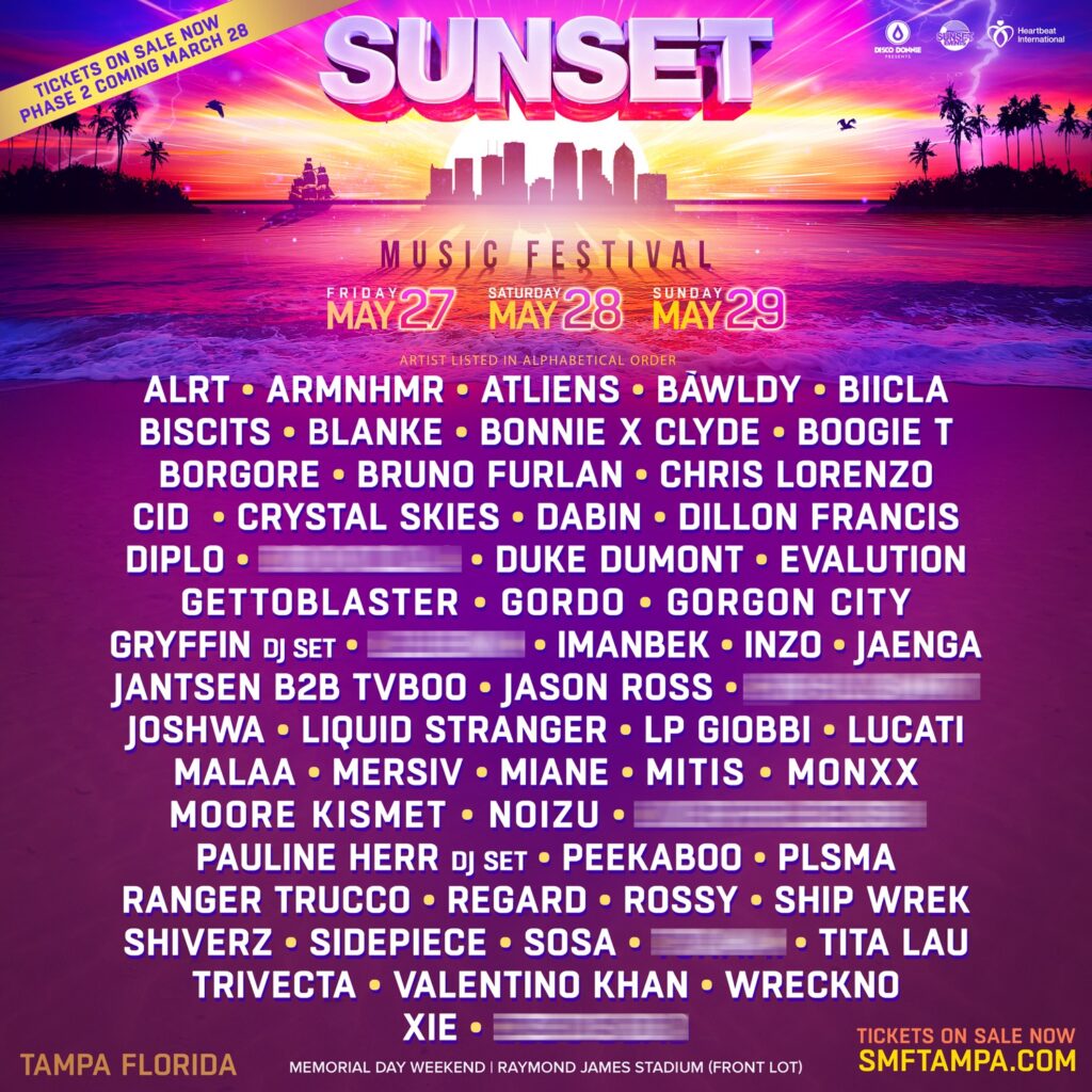 sunset music festival 2022 lineup