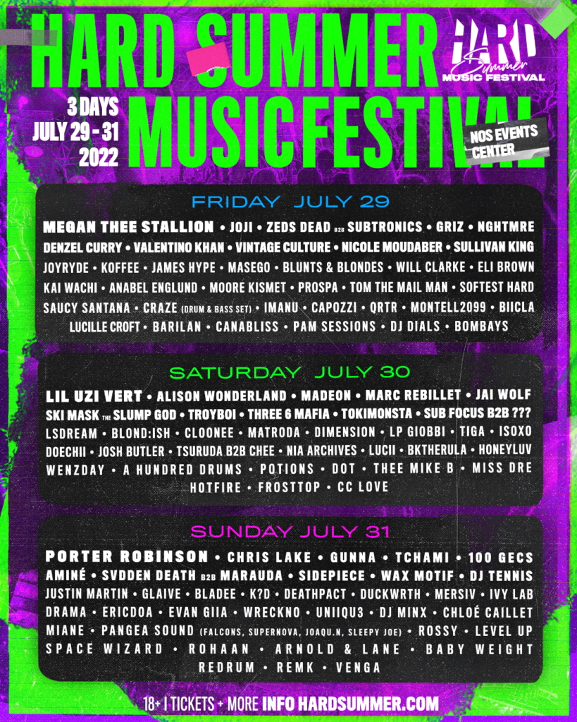 hard summer lineup 2022