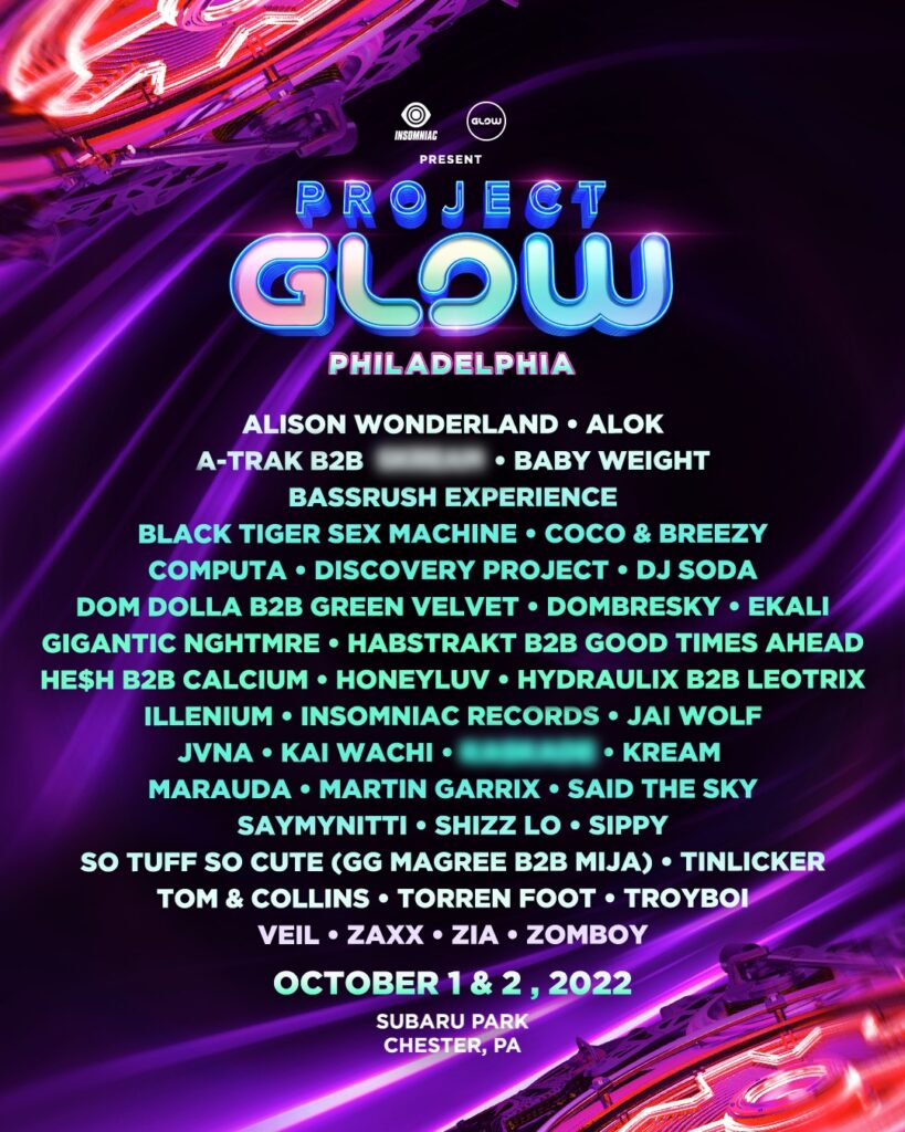 project glow philadelphia lineup