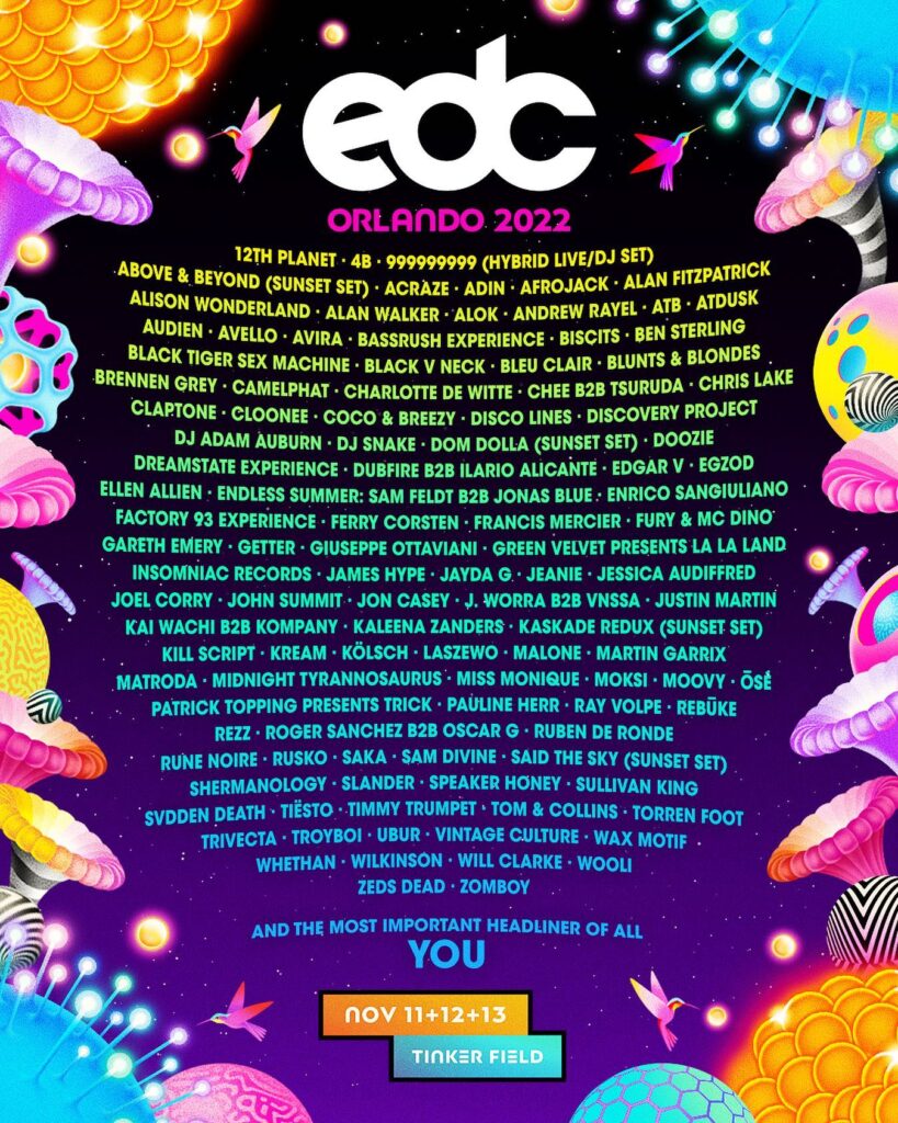 Insomniac Unveils Colossal Lineup For EDC Orlando 2022