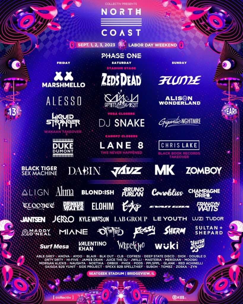 North Coast Music Festival Lineup 2023 819x1024 