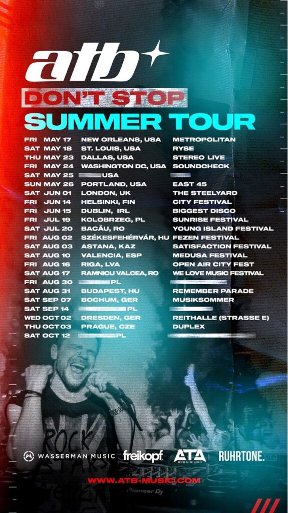 ATB to Embark on 'Don't Stop' Summer Tour, Release Final Album — DJ Life  Magazine